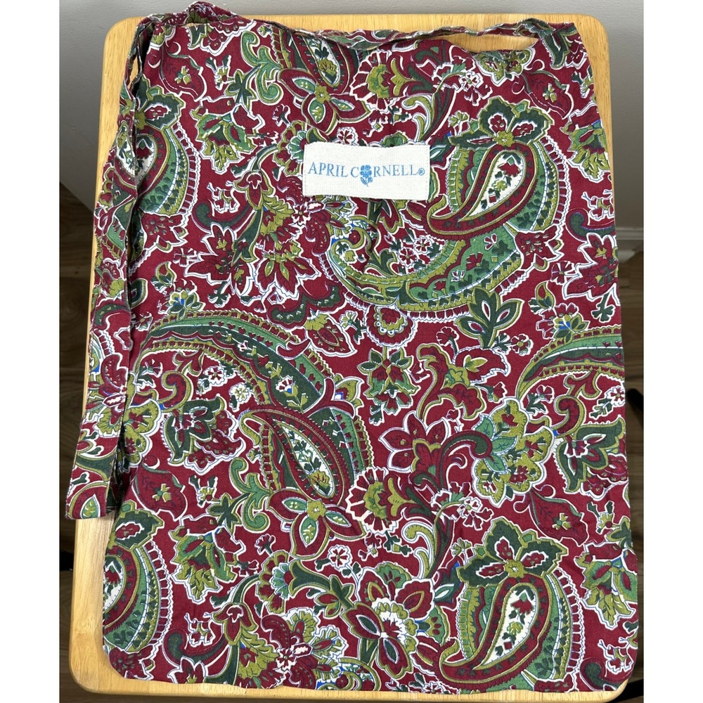 April Cornell Crossbody Bag Womens Red Paisley Floral BOHO Farmer's Market Tote